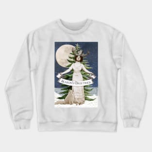 Forest Fir and Arctic Fox Seasons Greetings Crewneck Sweatshirt